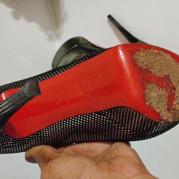 Christian Louboutin Two Tone Suede Peep Toe Pumps Size EU 36,5 US 6,5 - Picture 11 of 11